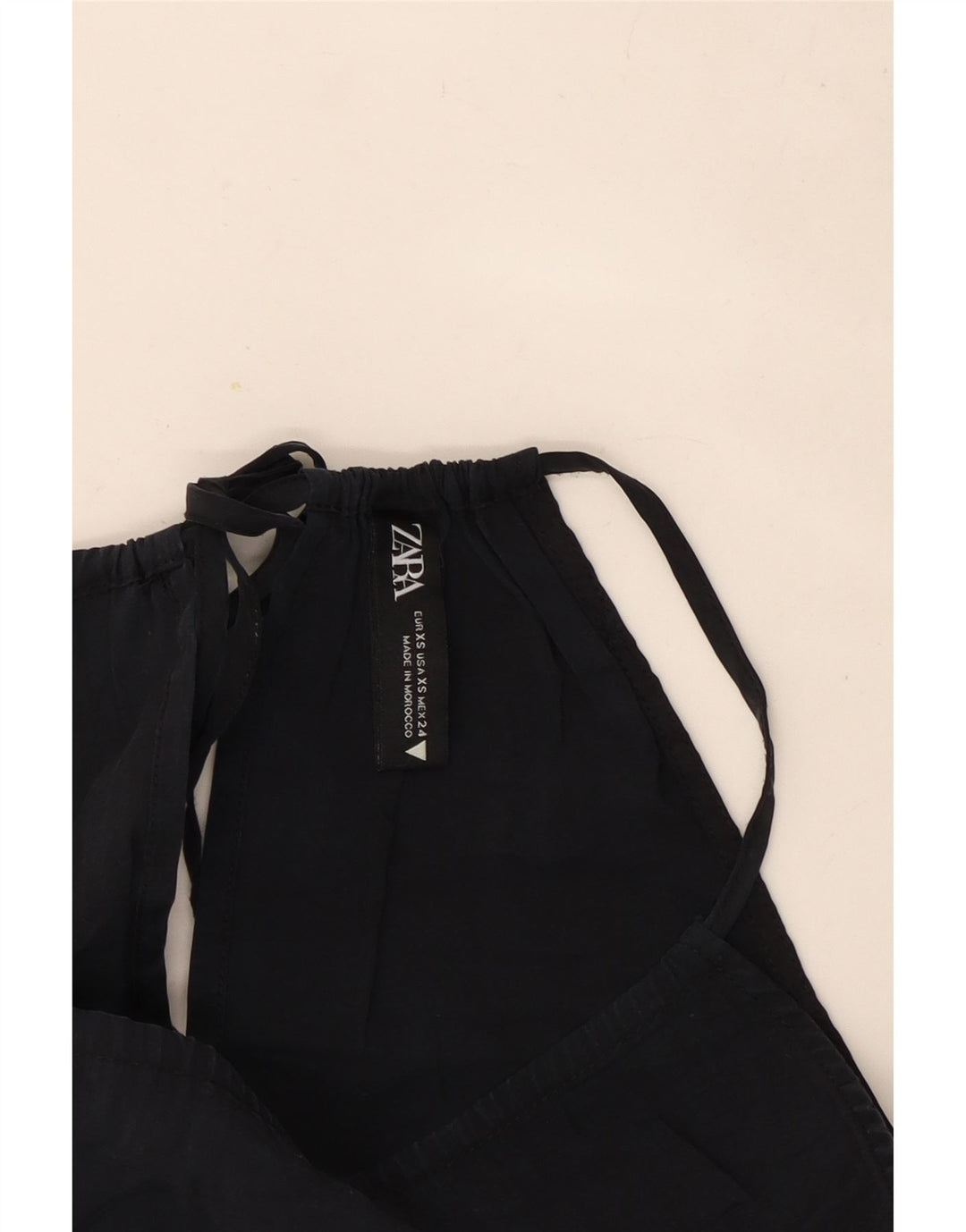Zara Mujer Crop Halter Top UK 4 XS Negro