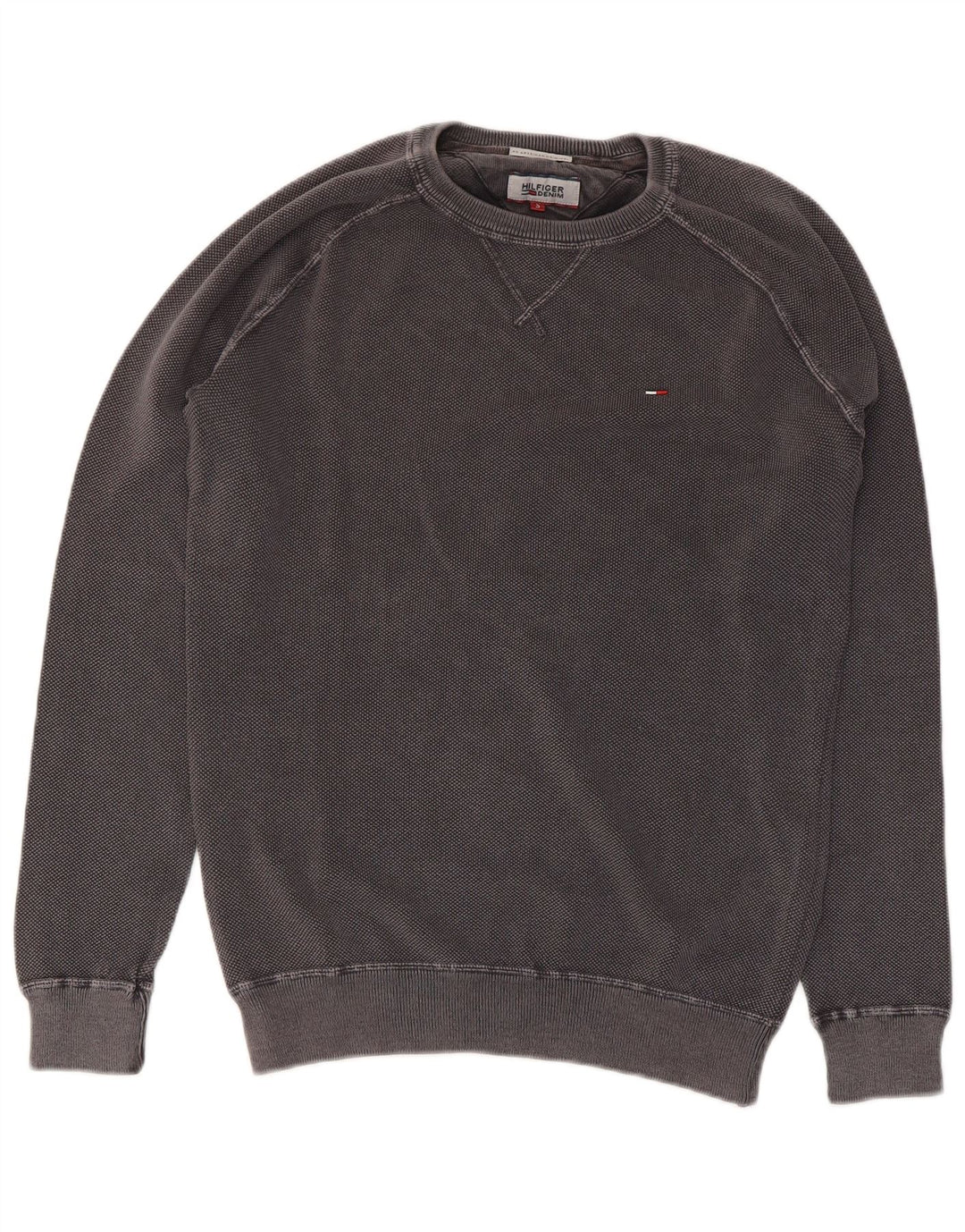 TOMMY HILFIGER Hombre Sudadera Jumper Small Gris Algodón