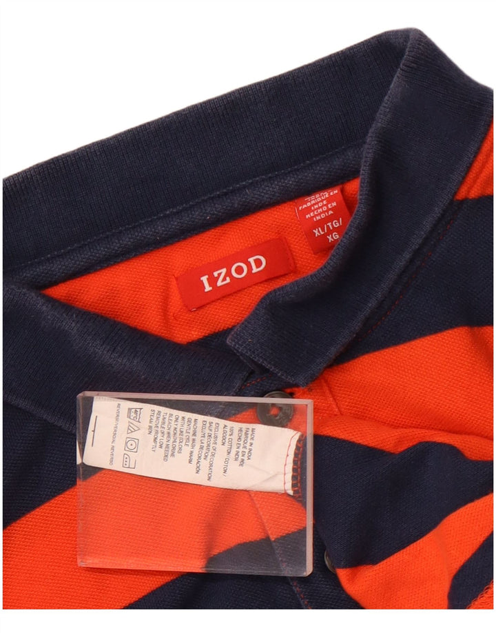 Izod Polo Hombre XL Algodón Rayas Naranja