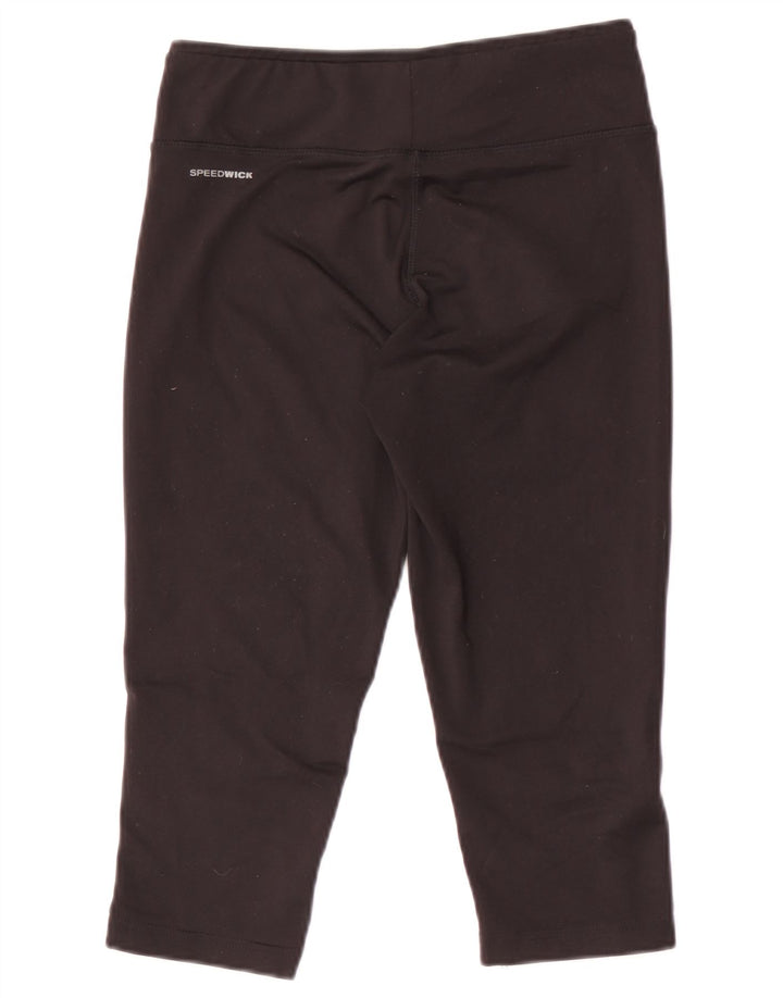 REEBOK Leggings Capri para Mujer UK 8/10 Small Negro Poliéster