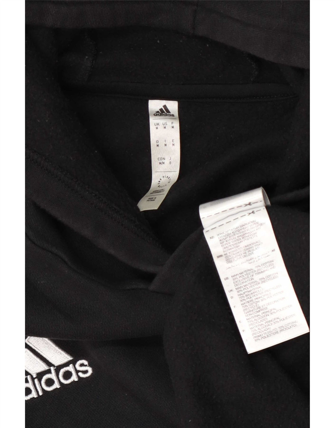 Adidas Hombre Sudadera Con Capucha Jumper Medium Negro Algodón