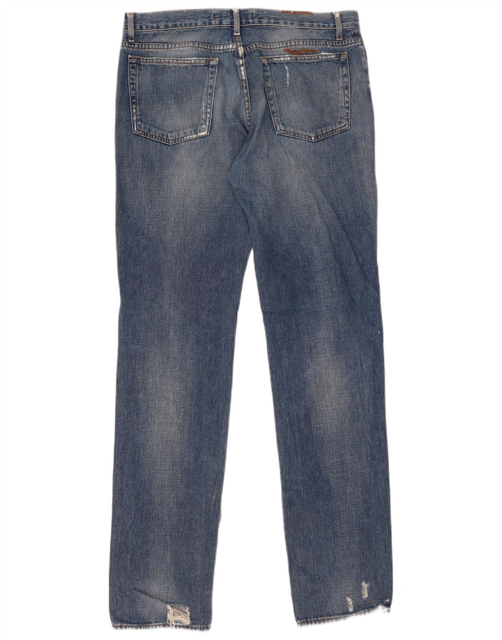 Cavalli Vaqueros rectos desgastados para hombre W36 L35 Algodón azul