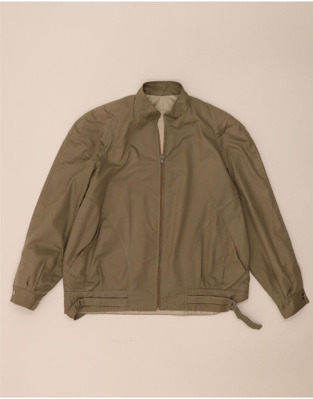 VINTAGE Chaqueta Bomber para Hombre Reino Unido 40 Grande Caqui