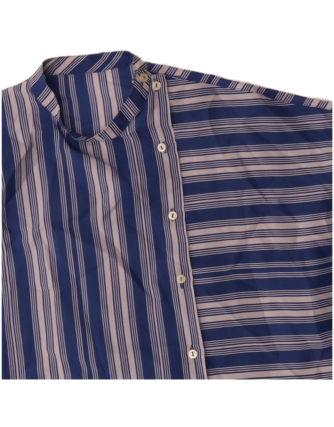 VINTAGE Blusa camisa mujer Reino Unido 18 XL Rayas azules