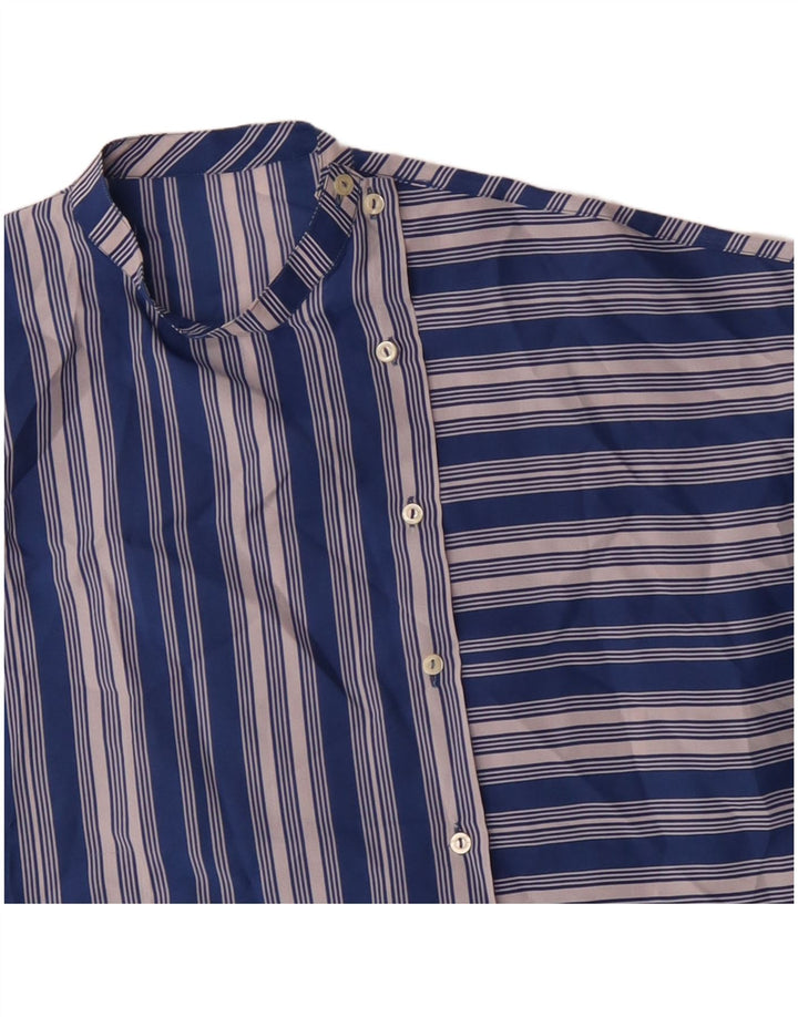 VINTAGE Blusa camisa mujer Reino Unido 18 XL Rayas azules