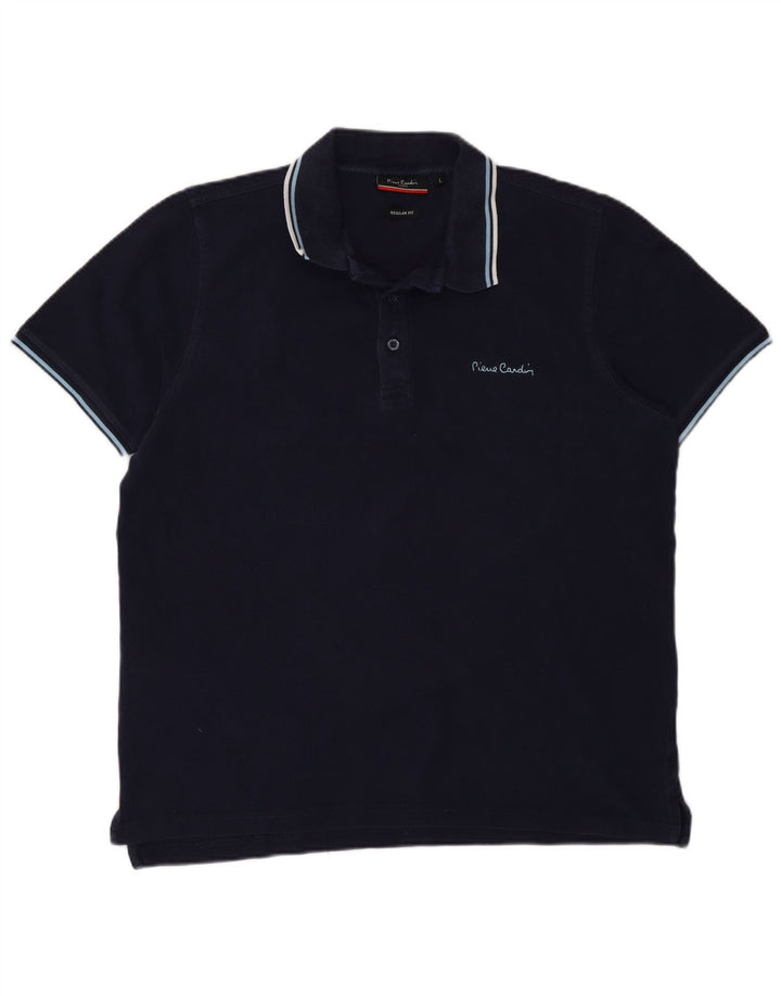 Pierre Cardin Polo de ajuste regular para hombre, talla grande, azul marino