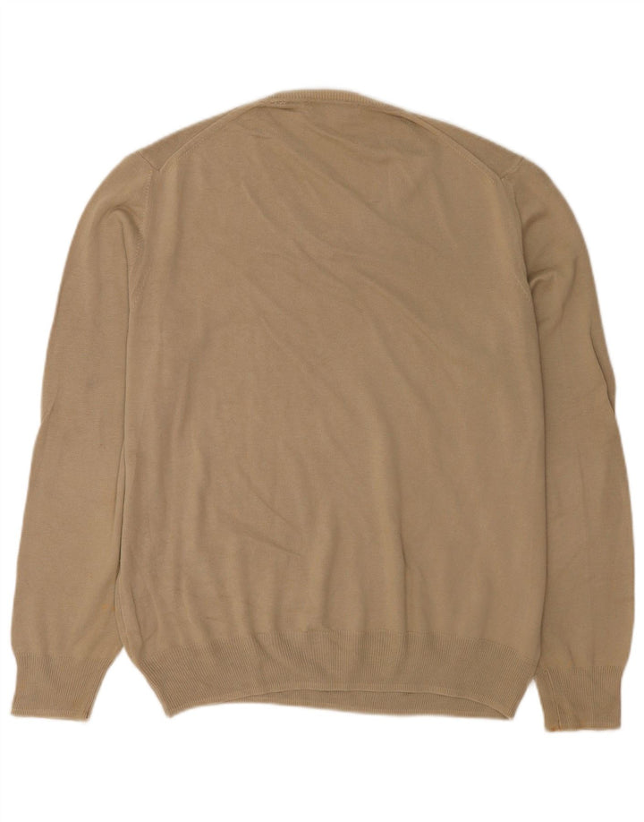 Zara Hombre Jersey Con Cuello En V Jersey Grande Marrón Algodón