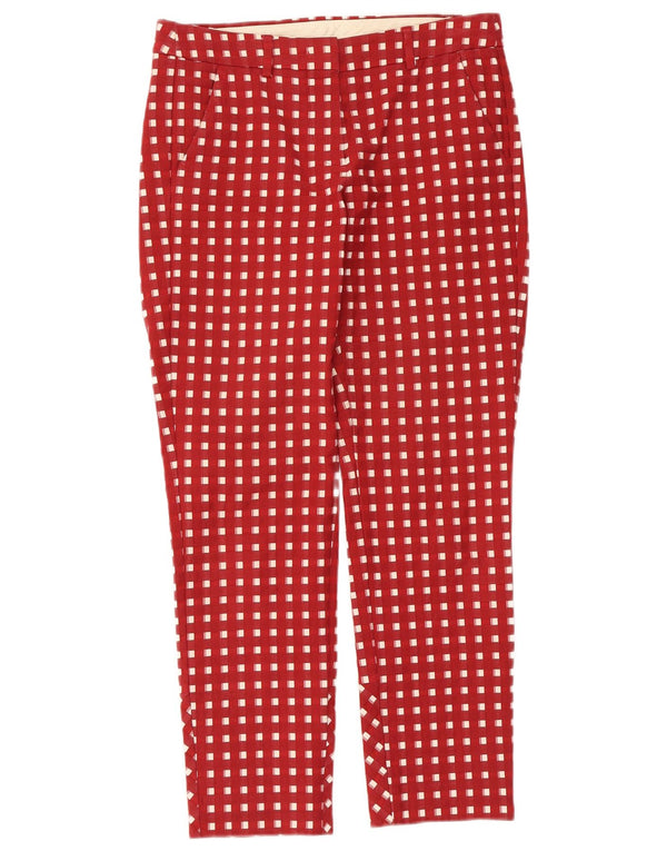 Intrend Pantalones Chinos Pegged para Mujer UK 10 Small W30 L27 Rojo Geométrico