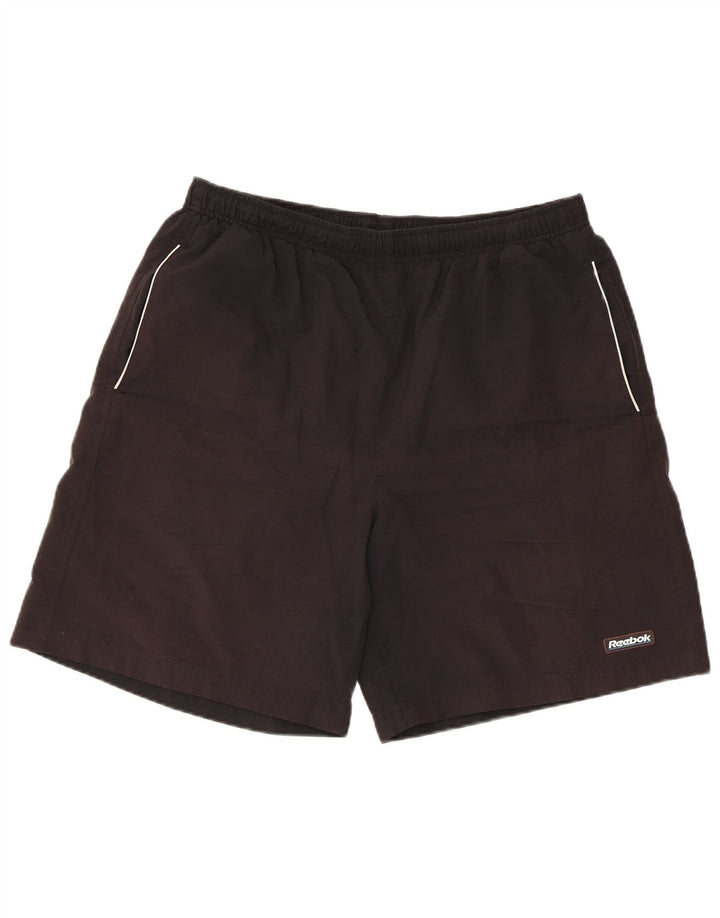 Reebok Pantalones cortos deportivos para hombre XL Poliéster negro