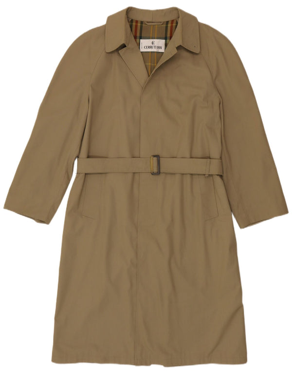 Cerruti 1881 Gabardina holgada para hombre IT 46 Poliéster beige pequeño