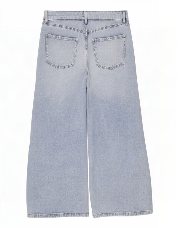 Marks & Spencer Vaqueros de pierna ancha para mujer UK 12 Medium W30 L26 Algodón azul