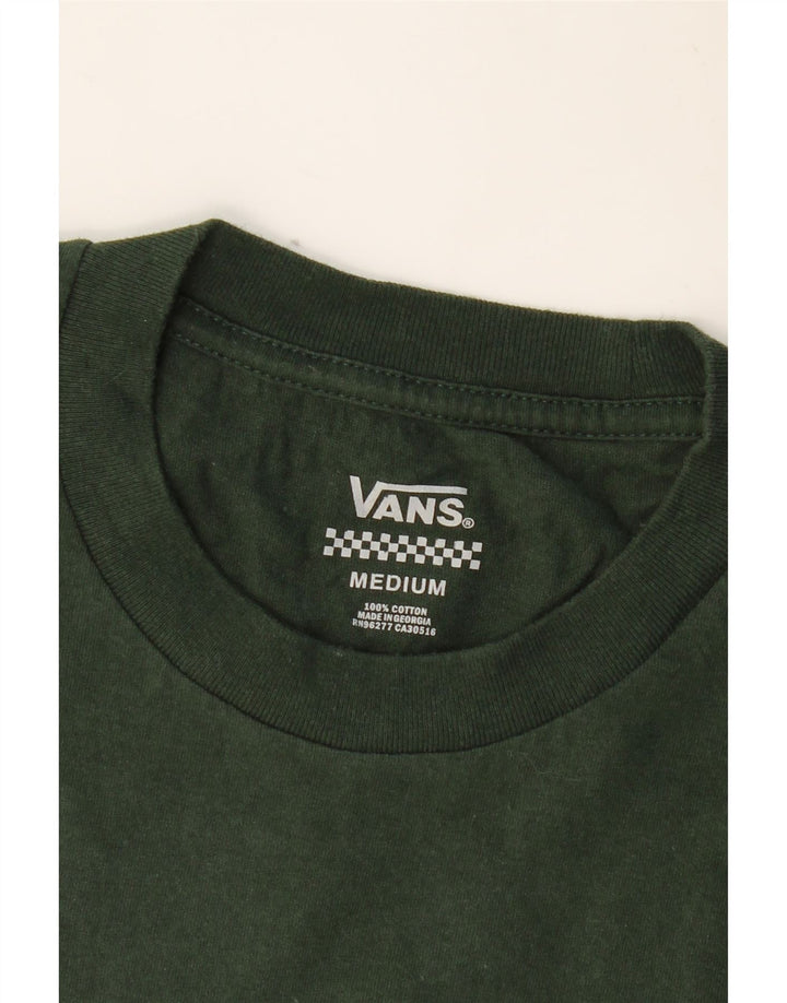 VANS Hombre Camiseta Gráfica Top Algodón Verde Medio