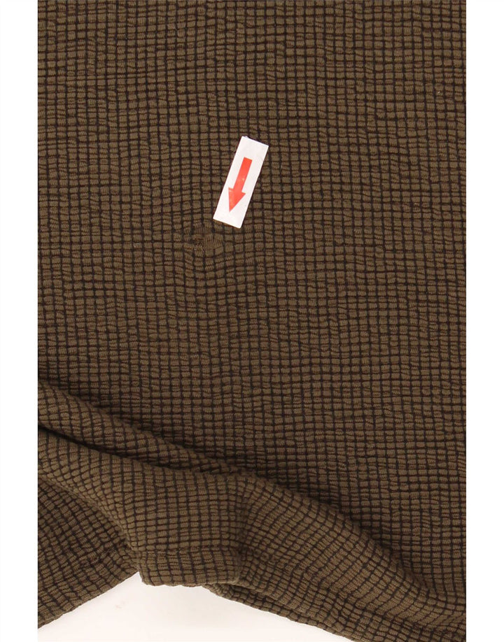 Zara Mujer Top Extragrande Manga 3/4 UK 44 Viscosa Caqui Mediana