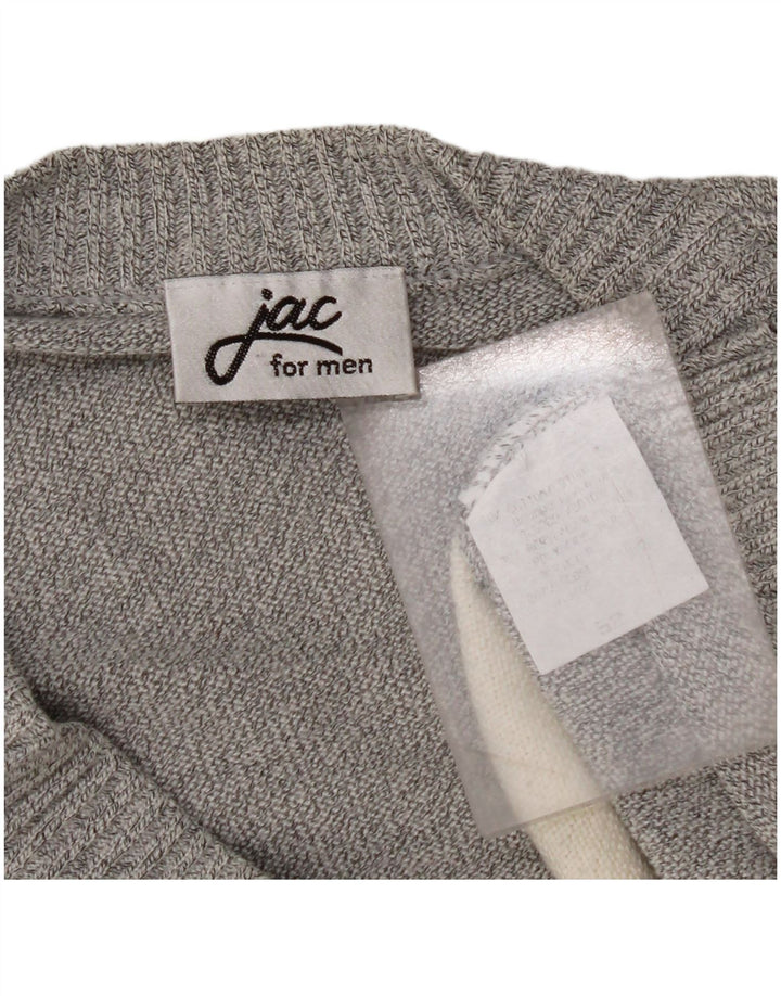 JAC Cárdigan para hombre IT 52 Large Gris Colorblock Algodón