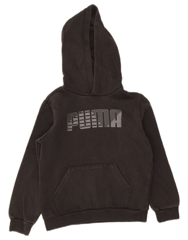 Puma - Sudadera con capucha para niño, ajuste regular, 9-10 años, algodón negro