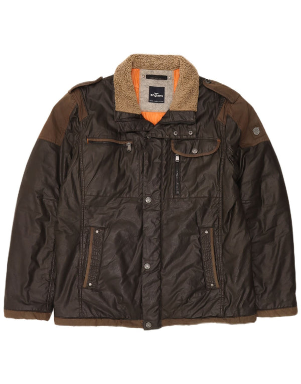 Engbers Chaqueta militar para hombre UK 44 2XL Algodón marrón