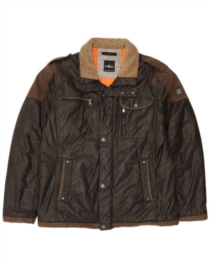 Engbers Chaqueta militar para hombre UK 44 2XL Algodón marrón