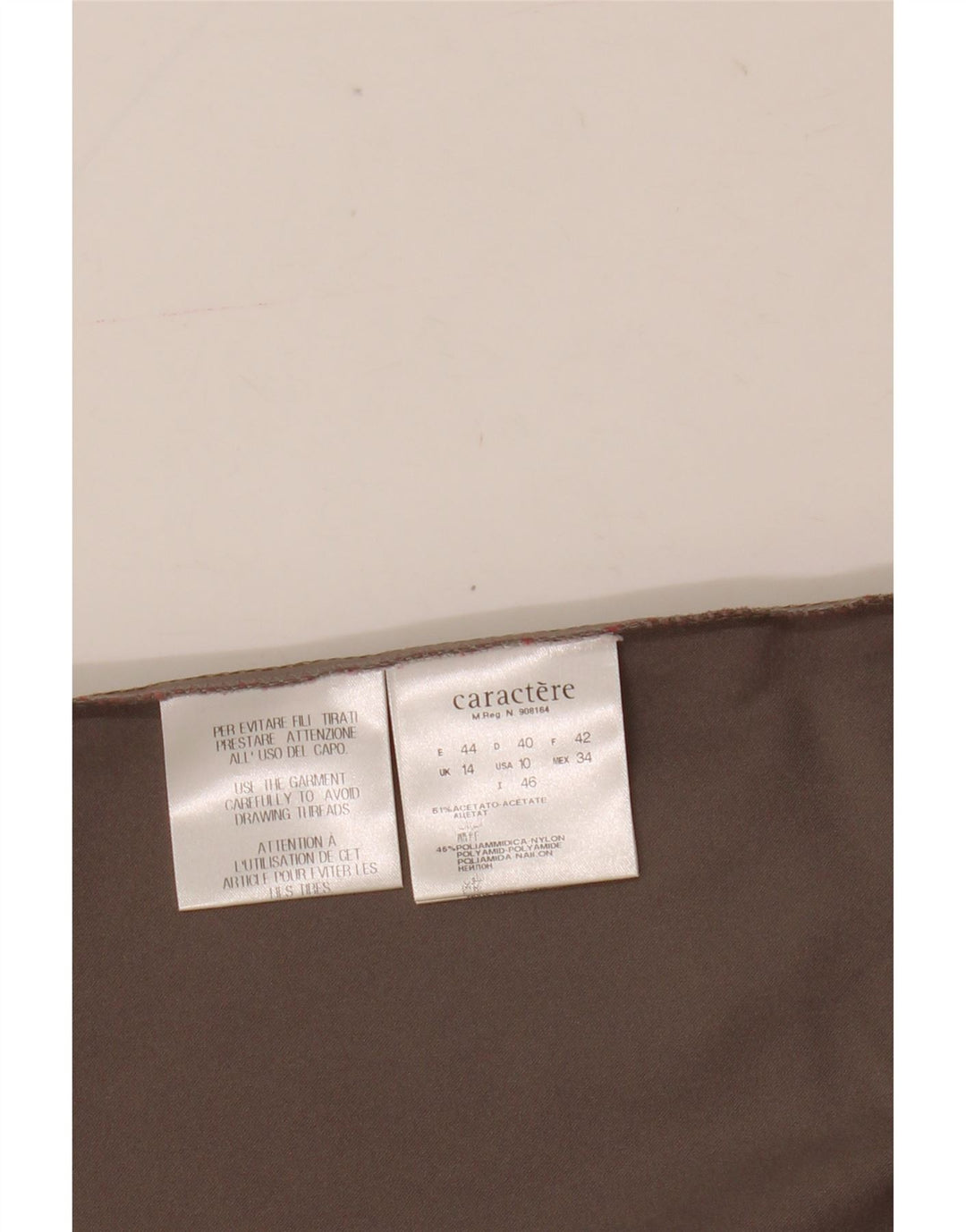 Vestido lencero para mujer Caractere UK 44 Grande Acetato marrón