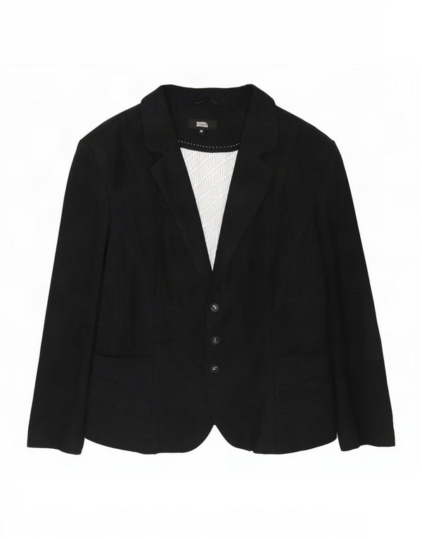 Marks & Spencer Chaqueta Blazer de 3 Botones para Mujer UK 22 3XL Lino Gris
