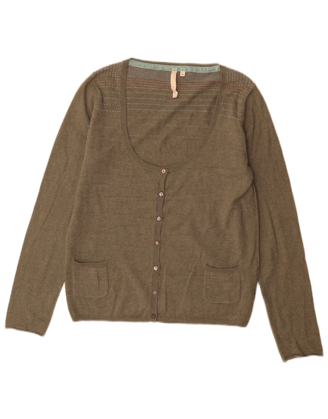 Cárdigan para mujer White Stuff UK 46 Large Algodón caqui