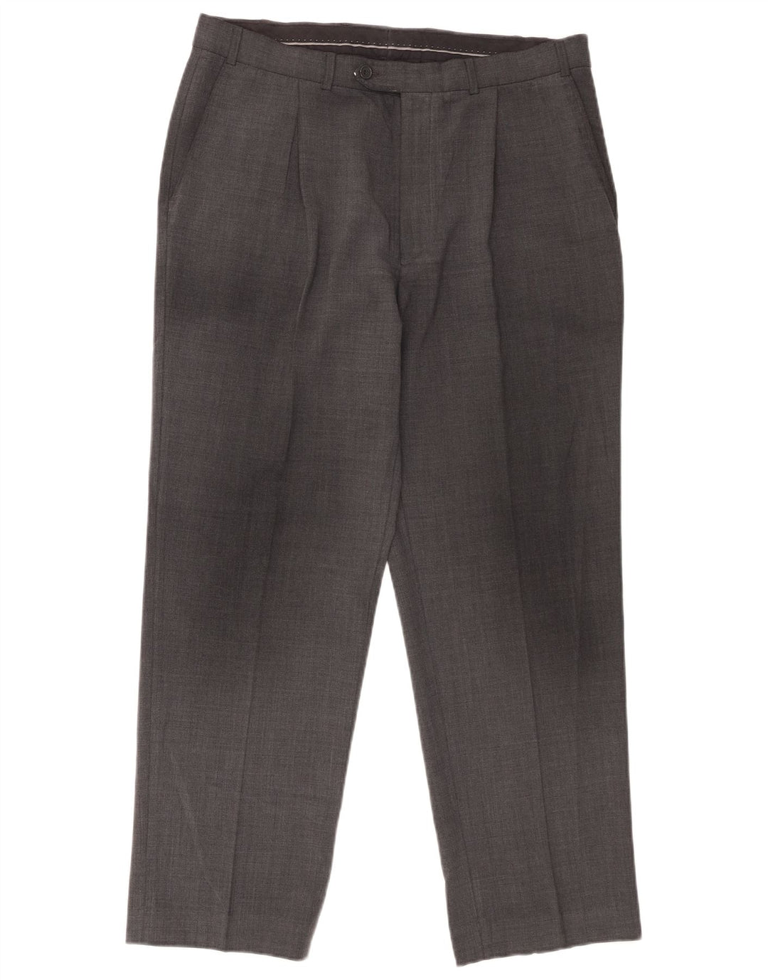 Marks & Spencer Pantalones de traje con pinzas para hombre W34 L28 Gris