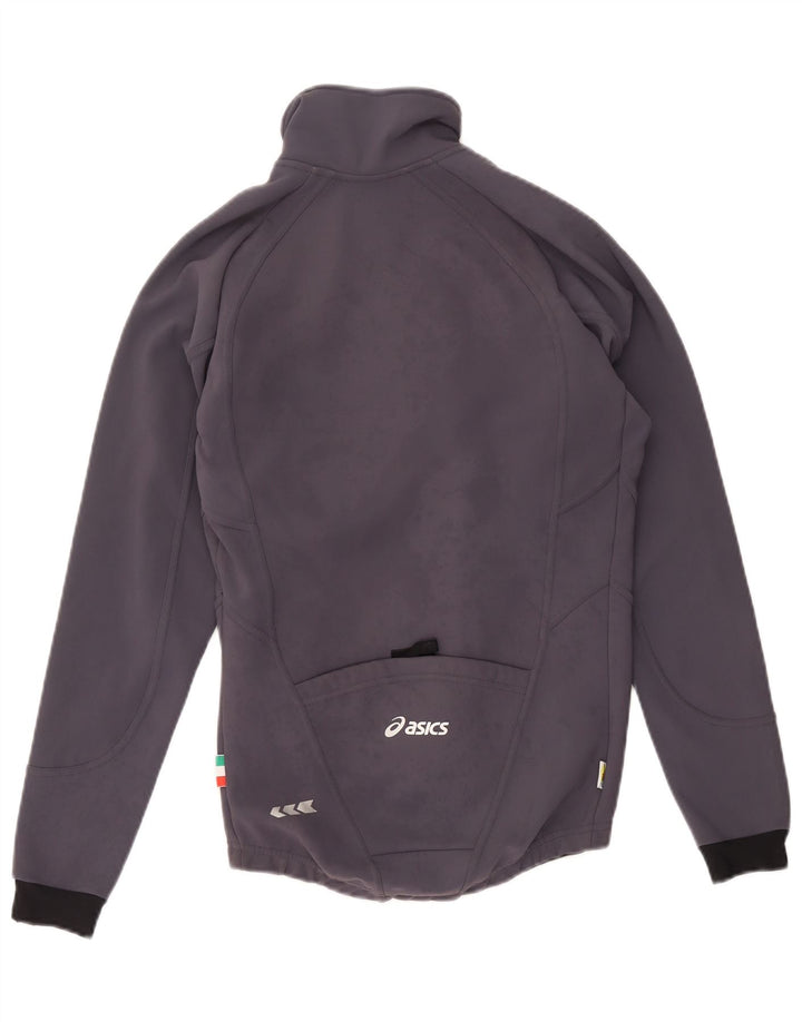 Asics Hombre Graphic Chándal Top Chaqueta Pequeña Gris Colorblock Poliéster