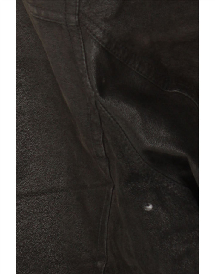 Angelo Litrico Chaqueta de cuero para hombre UK 42 XL Cuero negro