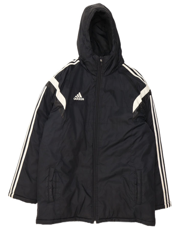 Adidas Chaqueta acolchada con capucha para hombre UK 42 XL Poliéster color negro