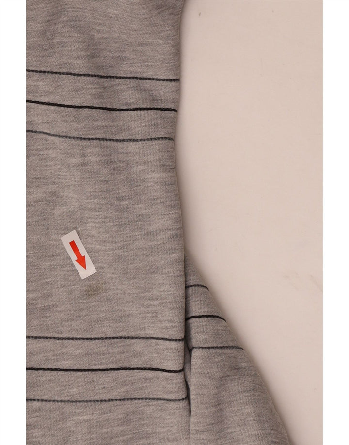 Adidas Hombre Sudadera Jumper Grande Gris Rayas Algodón