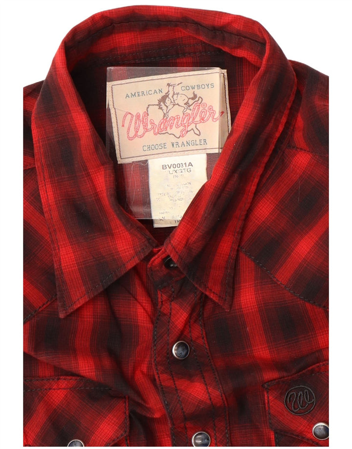 WRANGLER Camisa Niño 14-15 Años XL Cuadros Rojo Algodón