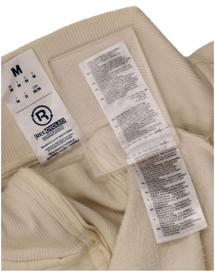 REEBOK Sudadera Suelta con Cuello Y Cremallera para Hombre Jersey Mediano De Algodón Blanco Roto