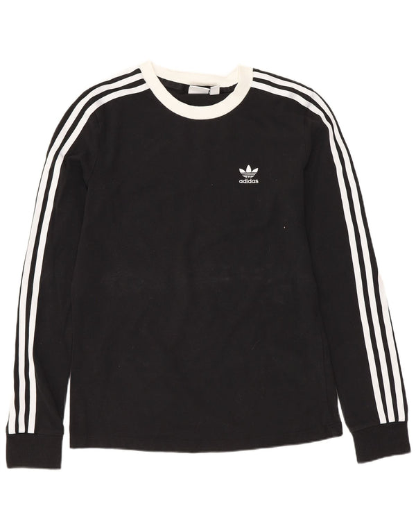ADIDAS Womens Top Long Sleeve UK 6 XS  Black Cotton