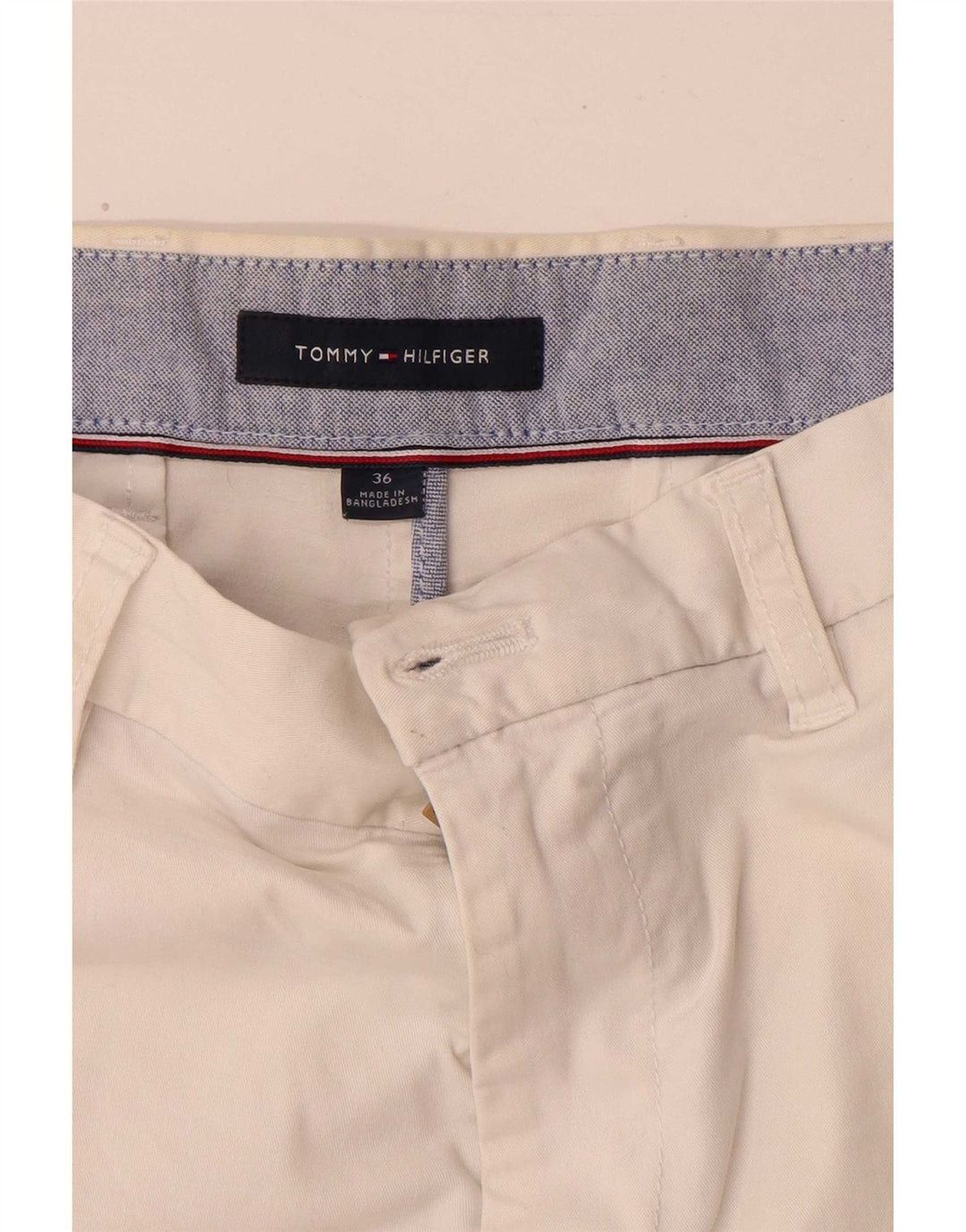 Tommy Hilfiger Pantalones cortos chinos para hombre W36 Algodón blanco grande