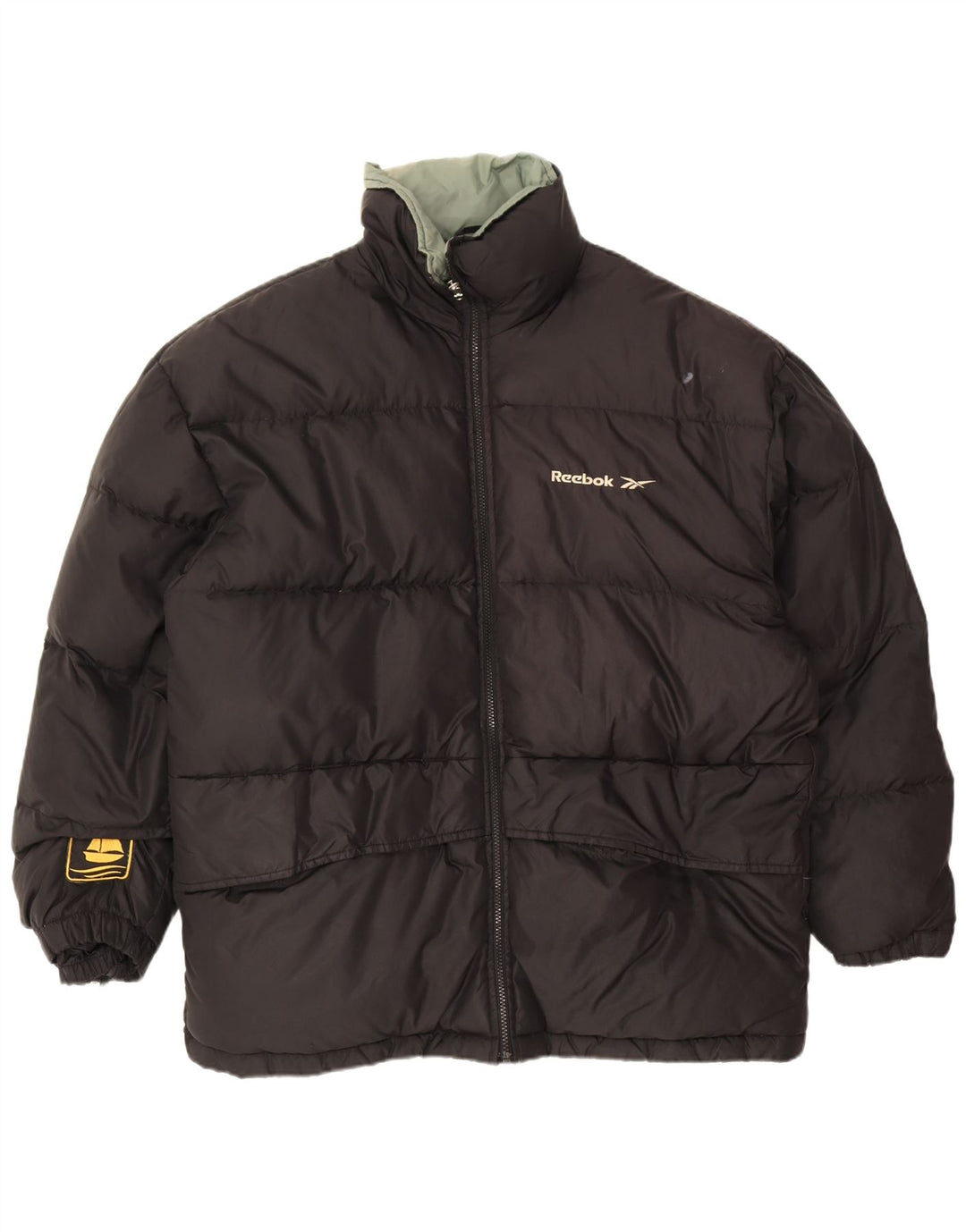 Reebok Chaqueta acolchada holgada para hombre UK 38 Medium Black Nylon