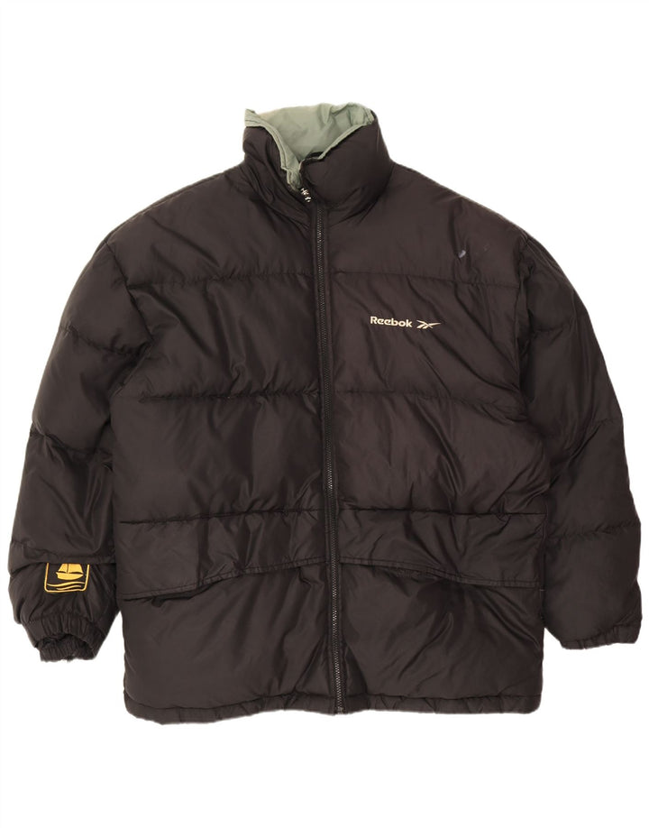 Reebok Chaqueta acolchada holgada para hombre UK 38 Medium Black Nylon