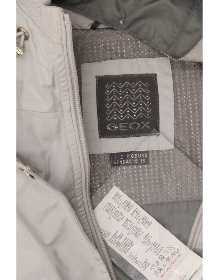 Geox Chaqueta utilitaria con capucha Respira para mujer UK 40 XL Poliéster gris