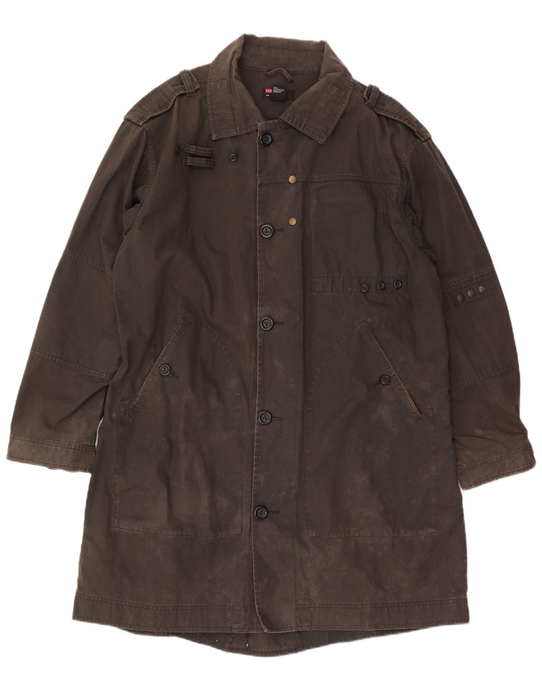 Diesel Abrigo militar para hombre UK 40 Grande Algodón gris