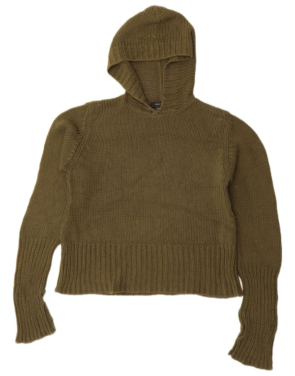 Zara Mujer Jersey De Gran Tamaño Con Capucha Suéter UK 40 Acrílico Verde Medio
