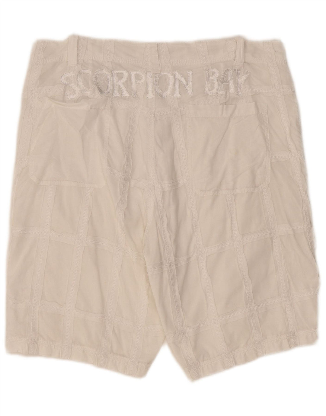 Scorpion Bay Pantalones cortos chinos gráficos para hombre W33 Algodón a cuadros blanco mediano