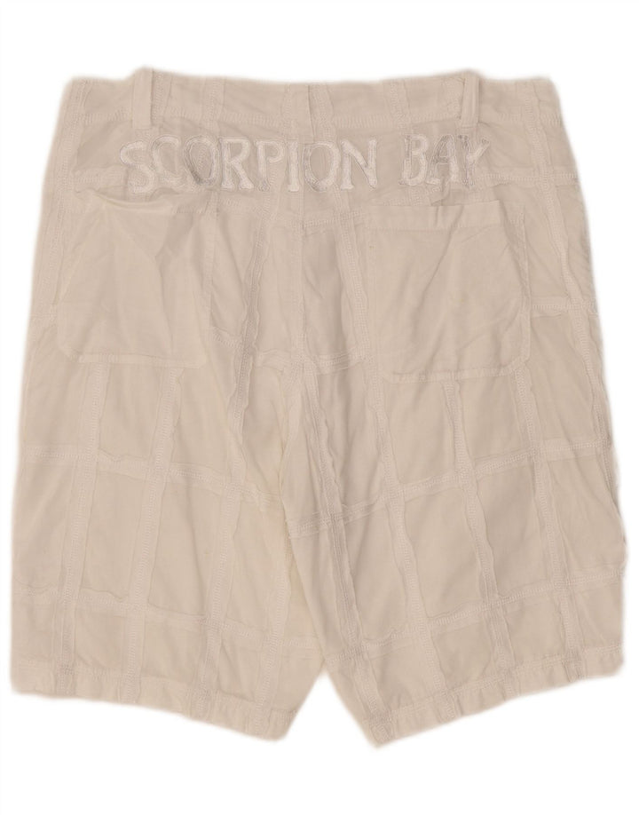 Scorpion Bay Pantalones cortos chinos gráficos para hombre W33 Algodón a cuadros blanco mediano