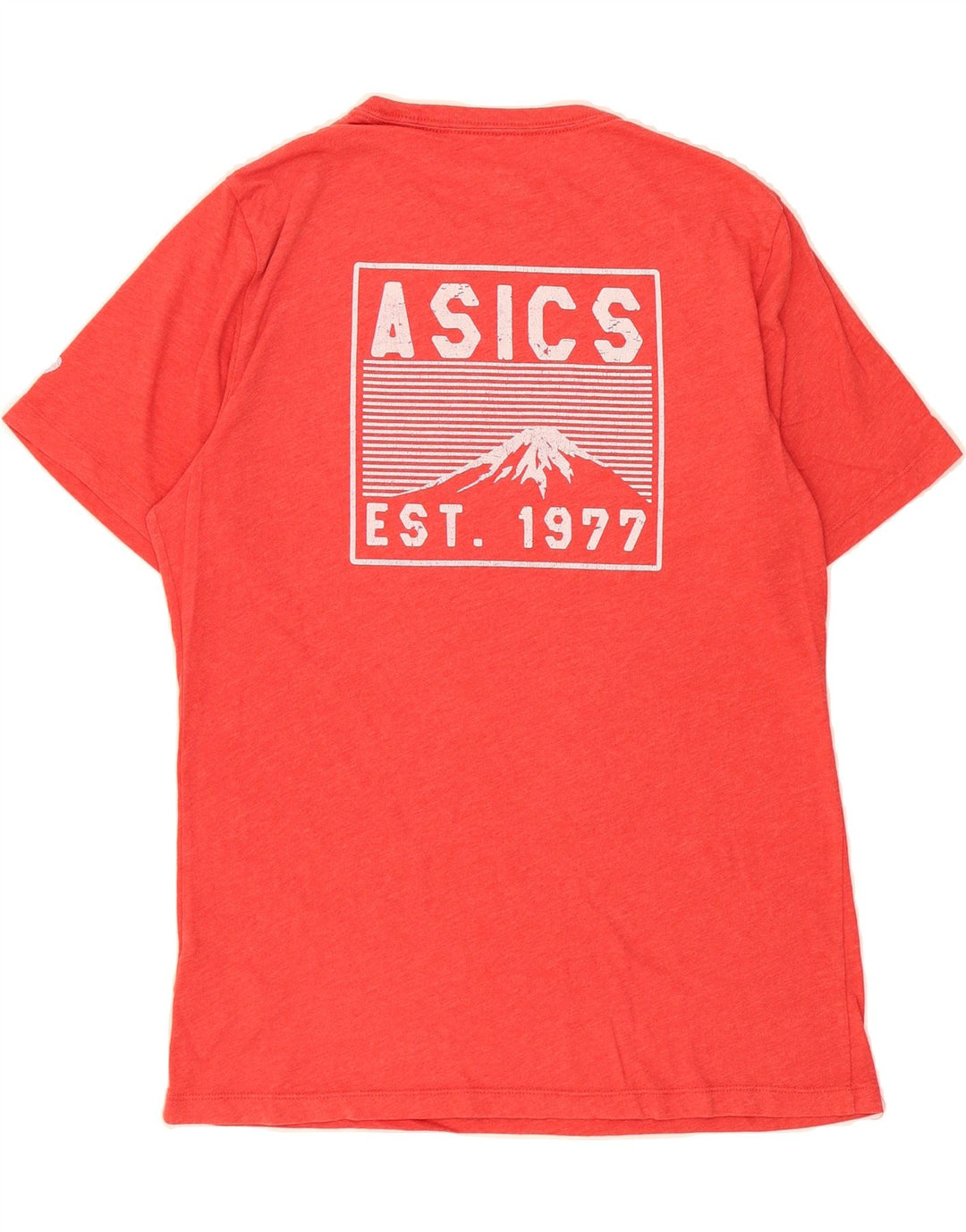 ASICS Mens Graphic T-Shirt Top Medium Red Cotton Vintage Asics and Second-Hand Asics from Messina Hembry 