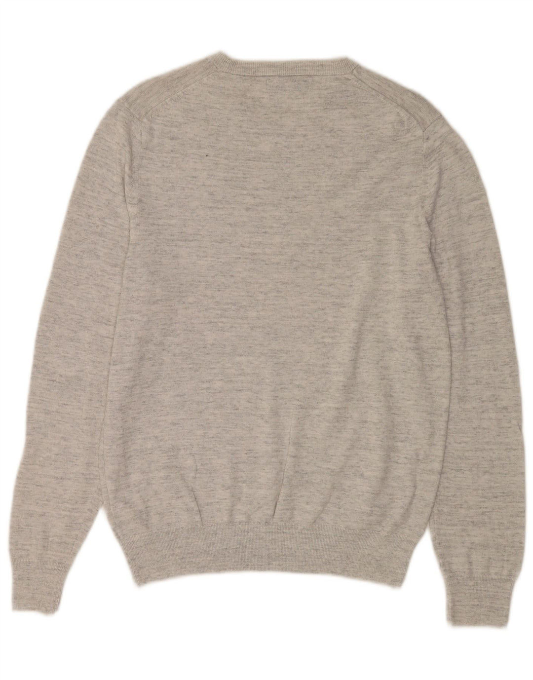 Marks & Spencer Jersey de cuello redondo para hombre de algodón moteado gris medio