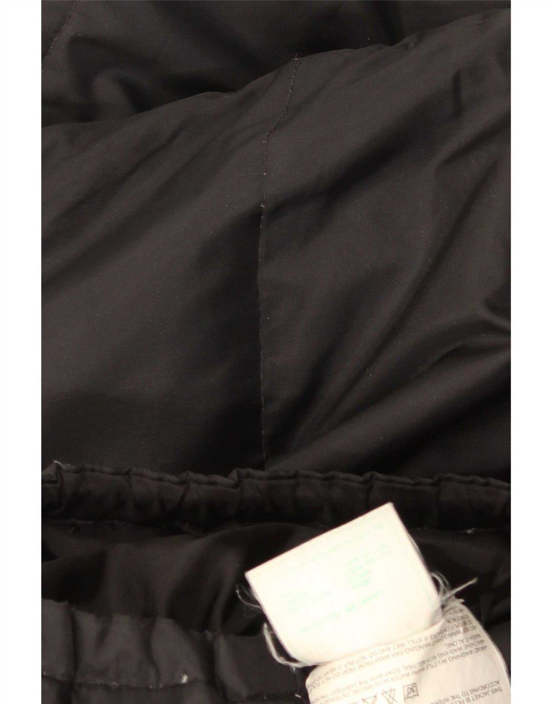 Vintage mujer abrigo acolchado de gran tamaño Reino Unido 6 XS nailon negro
