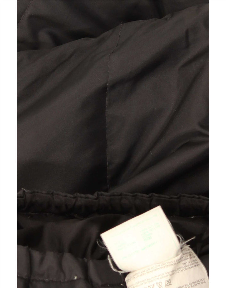Vintage mujer abrigo acolchado de gran tamaño Reino Unido 6 XS nailon negro