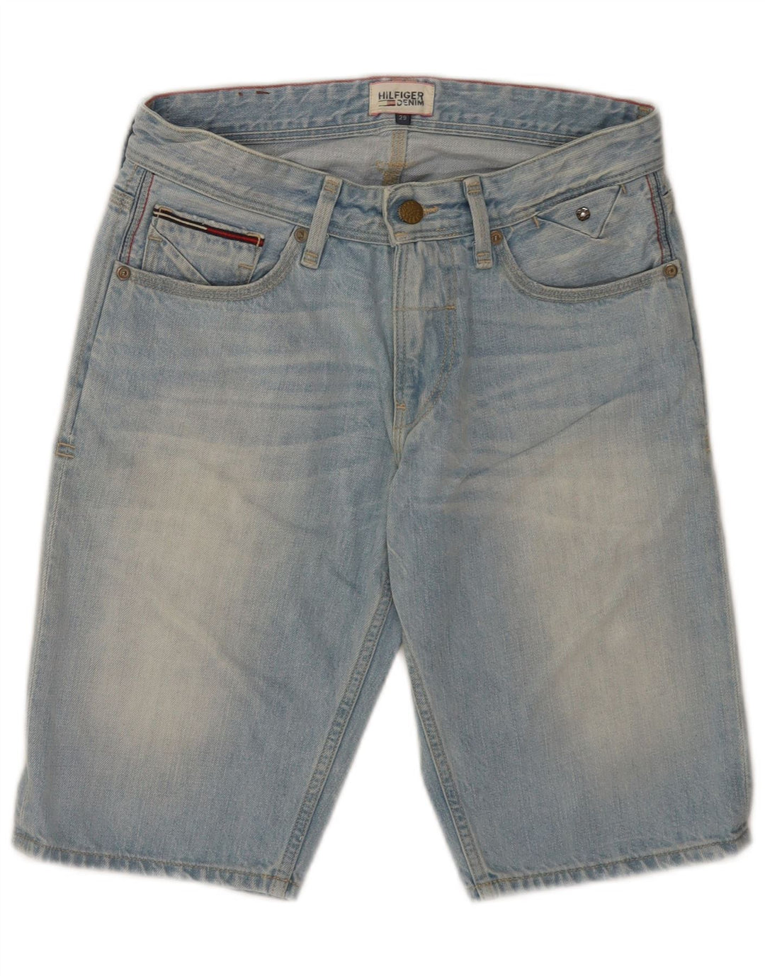 Tommy Hilfiger Pantalones cortos de mezclilla regulares para hombre W29 Algodón azul medio