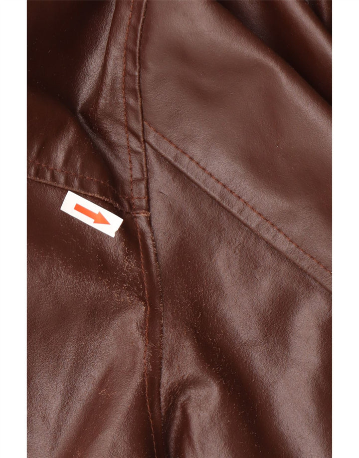 Conbipel Chaqueta Blazer de Cuero con 3 Botones para Hombre UK 40 Large Cuero marrón