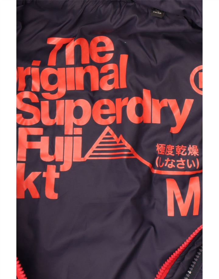 Superdry Chaqueta Acolchada Con Capucha Para Mujer UK 42 Medium Azul Marino Nylon
