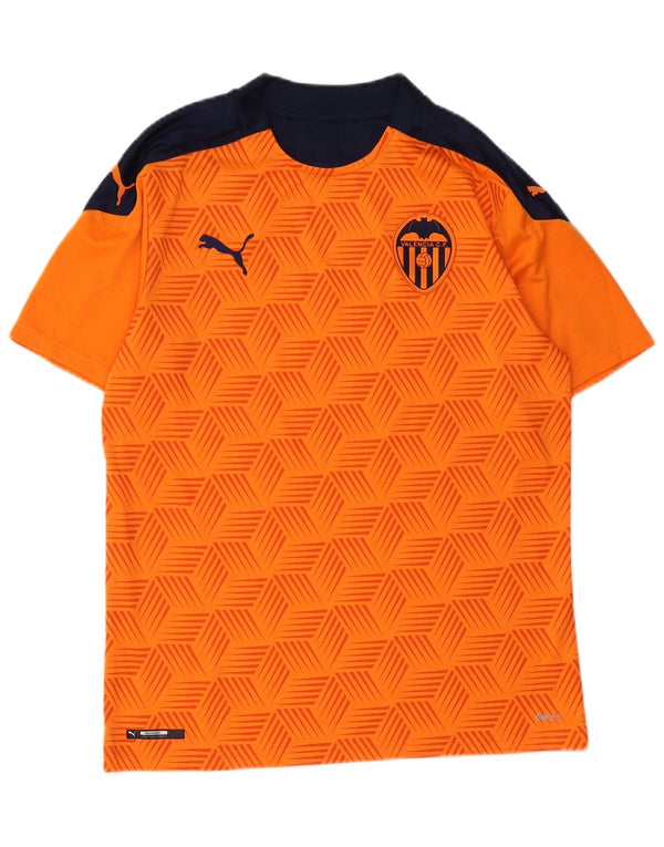 Camiseta Puma Valencia para hombre Top poliéster color block naranja medio