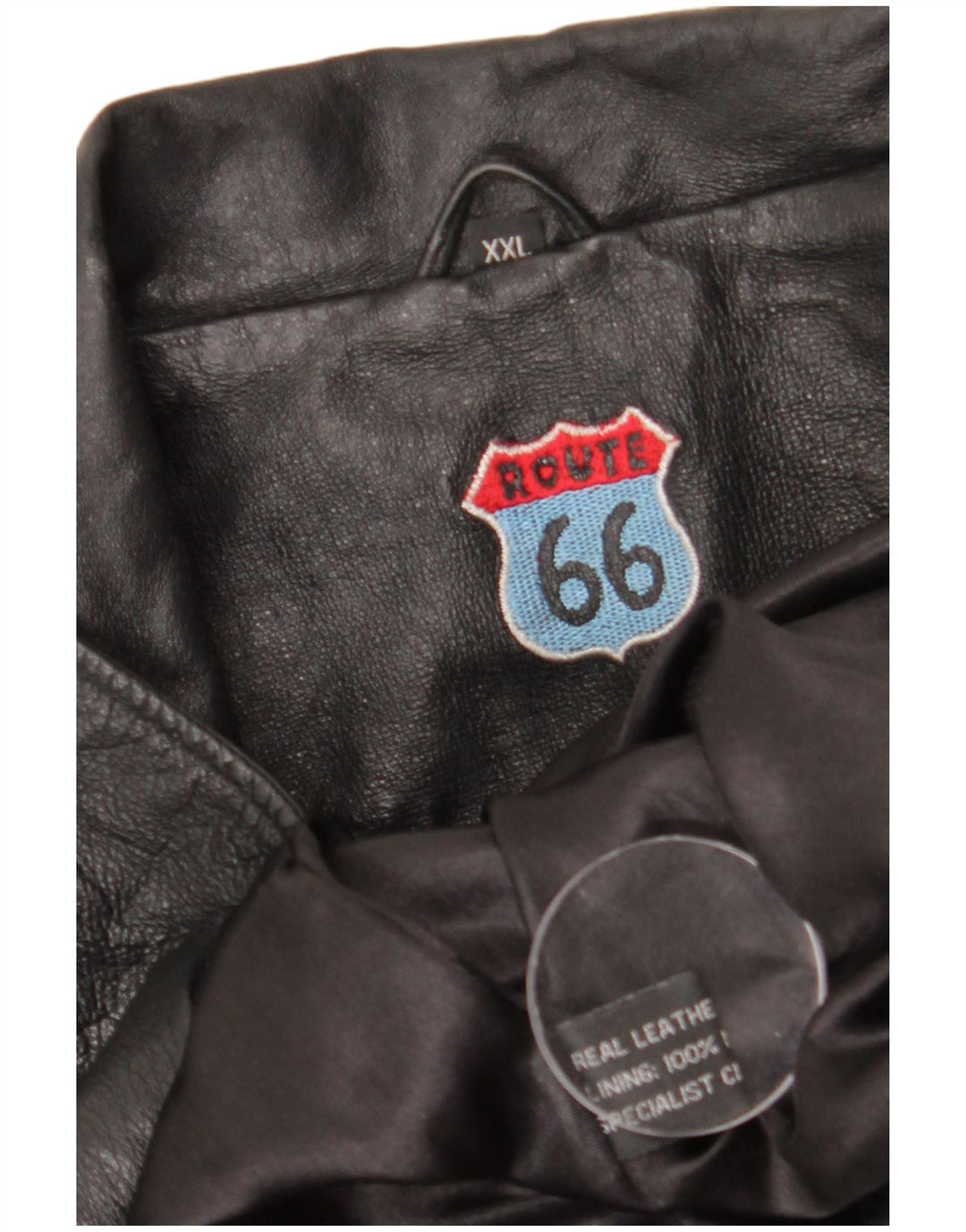 Route 66 Chaqueta de cuero para hombre UK 44 2XL Cuero negro
