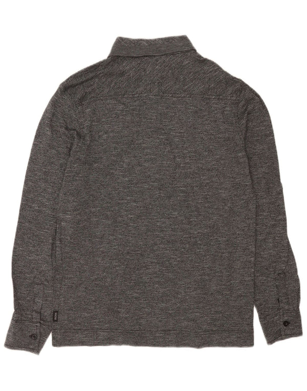 Hugo Boss Hombre | Polo de rugby de corte regular con moteado gris medio
